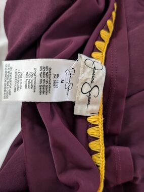 Jessica Simpson Plum Swim top with Yellow Trim